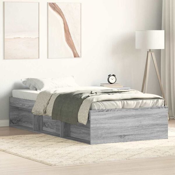 vidaXL Estructura de cama gris Sonoma 90x200 cm
