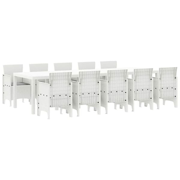 vidaXL Conjunto de Comedor de Jard&iacute;n 11 pcs Blanco y Gris claro