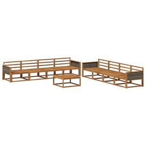 vidaXL Conjunto de sof&aacute;s de exterior 9 pcs Natural