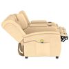 vidaXL Sillón de masaje reclinable 4 plazas con portavasos crema