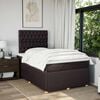 vidaXL Cama box spring con colch&oacute;n tela marr&oacute;n oscuro 120x190 cm