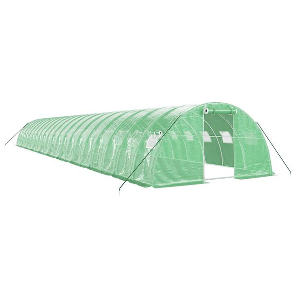 vidaXL Invernadero con estructura de acero verde 80 m&sup2; 20x4x2 m