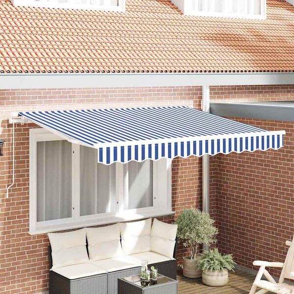 vidaXL Toldo Retr&aacute;ctil Manual Azul 300 x 200 cm tela