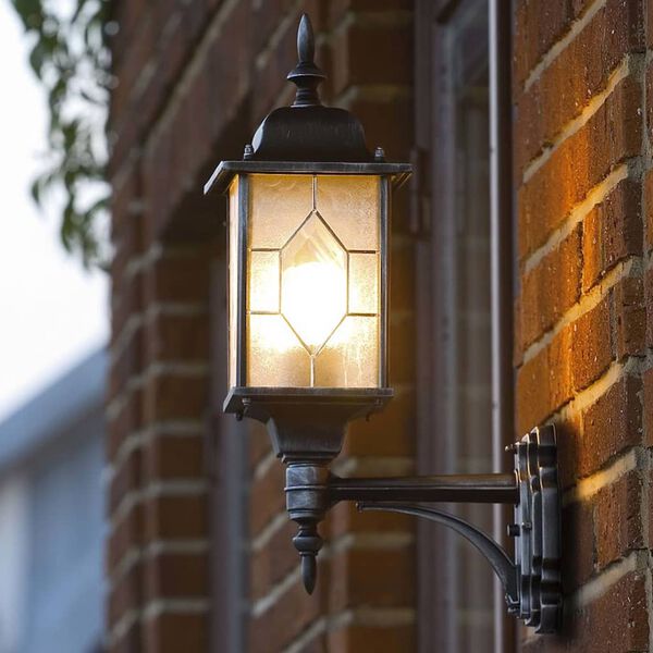 KONSTSMIDE Farol de gas Milano arriba negro y plateado