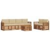 vidaXL Conjunto de sof&aacute;s de exterior 7 uds. Natural y Beige