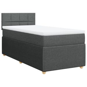 vidaXL Cama box spring con colch&oacute;n tela gris oscuro 80x200 cm