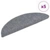 vidaXL Felpudos autoadhesivos para escaleras, 5 unidades, gris claro, semicirculares, 56 x 17 x 3 cm