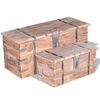 vidaXL Set de ba&uacute;l de almacenamiento de madera de acacia 2 unidades