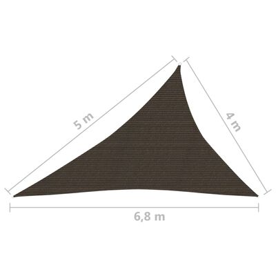 vidaXL Toldo de vela marrón HDPE 160 g/m² 4x5x6,8 m