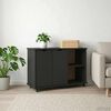 vidaXL Gabinete rodante Negro 100 x 39 x 65,5 cm Madera de Pino Macizo
