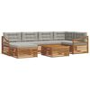 vidaXL Conjunto de sof&aacute;s de exterior 7 pcs Gris Natural y Claro