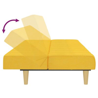 vidaXL Sofá cama de 2 plazas tela amarillo