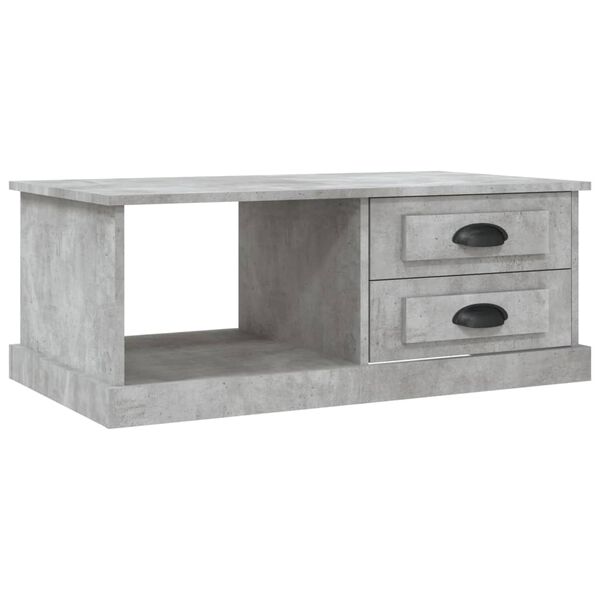 vidaXL Mesa de centro madera contrachapada gris hormigón 90x50x35 cm