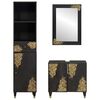 vidaXL Juego de Muebles de Baño 3 pcs Negro Madera de mango maciza