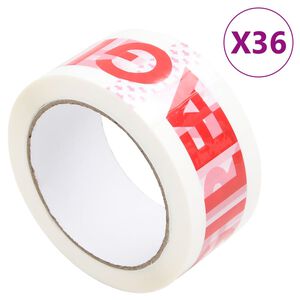 vidaXL Cinta de embalaje 36 piezas letras FR&Aacute;GIL blanco 48 mm x 66 m
