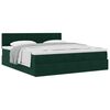 vidaXL Estructura de cama otomana con colch&oacute;n verde oscuro 160x200 cm
