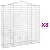 vidaXL Cestas de gaviones 8 uds forma de arco hierro 200x50x200/220 cm