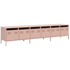 vidaXL Mueble para TV acero laminado en fr&iacute;o rosa 202x39x43,5 cm