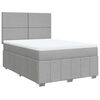 vidaXL Cama box spring con colch&oacute;n tela gris claro 140x190 cm