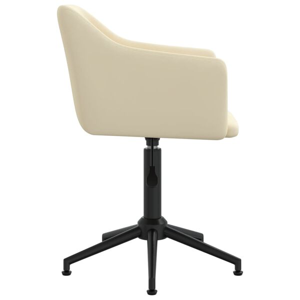 vidaXL Silla de comedor giratoria de terciopelo color crema