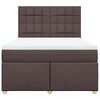 vidaXL Cama box spring con colch&oacute;n tela marr&oacute;n oscuro 140x190 cm