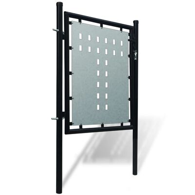 vidaXL Puerta de valla de jardín negra 100x150 cm