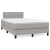 vidaXL Cama box spring con colch&oacute;n tela gris claro 120x190 cm