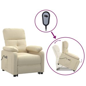 vidaXL Sill&oacute;n de masaje elevable tela color crema