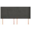 vidaXL Cabecero con orejas de terciopelo gris oscuro 163x16x118/128 cm