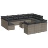 vidaXL Set de sof&aacute;s de jard&iacute;n 14 pzas con cojines rat&aacute;n sint&eacute;tico gris