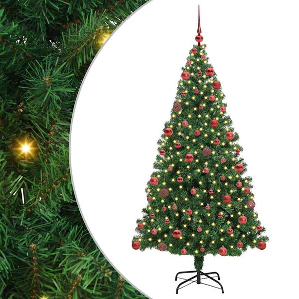 vidaXL Árbol de Navidad artificial Verde 180 cm PVC y Acero y Plástico