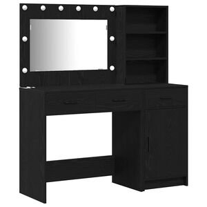 vidaXL Mesa Tocador 2 uds. Negro 78,5 x 41 x 135 cm