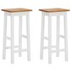 vidaXL Taburetes de barra de cocina 2 unidades madera maciza de roble