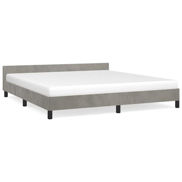 vidaXL Estructura de cama sin colch&oacute;n terciopelo gris claro 180x200 cm
