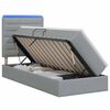 vidaXL Cama de almacenamiento LED con colch&oacute;n Gris Claro 100 x 200 cm