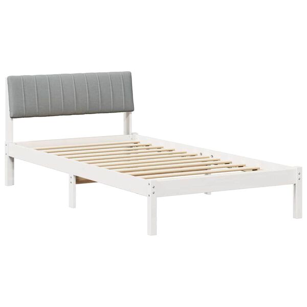 vidaXL Estructura de cama con cabecera y gris claro 100 x 200 cm