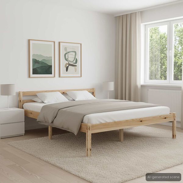 vidaXL Estructura de cama sin colchón madera maciza de pino 140x200 cm
