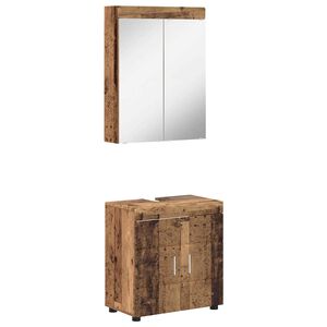 vidaXL Juego de muebles de ba&ntilde;o TULUM 2 pcs Madera vieja