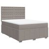 vidaXL Cama box spring con colch&oacute;n tela gris taupe 140x190 cm