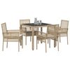 vidaXL Conjunto de Comedor de Jard&iacute;n 5 pcs Beige rat&aacute;n sint&eacute;tico
