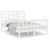 vidaXL Estructura de cama sin colch&oacute;n madera maciza blanco 140x190 cm