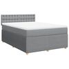 vidaXL Cama box spring con colch&oacute;n tela gris claro 140x190 cm