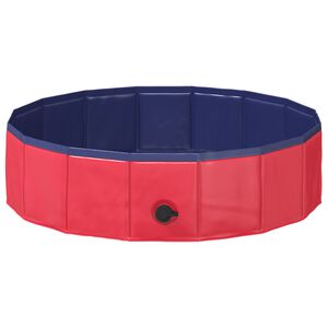 vidaXL Piscina Plegable para Perros Rojo 80 x 80 x 20 cm PVC