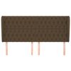 vidaXL Cabecero con orejas de tela marr&oacute;n oscuro 183x23x118/128 cm