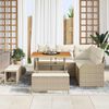 vidaXL Conjunto de sof&aacute; de jard&iacute;n con coj&iacute;n 8 pcs Beige y Crema