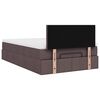 vidaXL Cama otomana con colch&oacute;n marr&oacute;n oscuro 120x200 cm tela