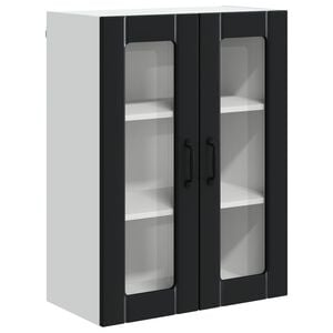vidaXL Armario de vidrio para pared LUCCA Negro 60 x 31 x 80 cm
