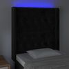 vidaXL Cabecero con LED de terciopelo negro 83x16x118/128 cm