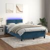 vidaXL Cama box spring colch&oacute;n y LED terciopelo azul oscuro 120x200 cm