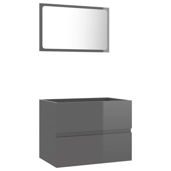 vidaXL Set de muebles de ba&ntilde;o 2 piezas madera contrachapada gris